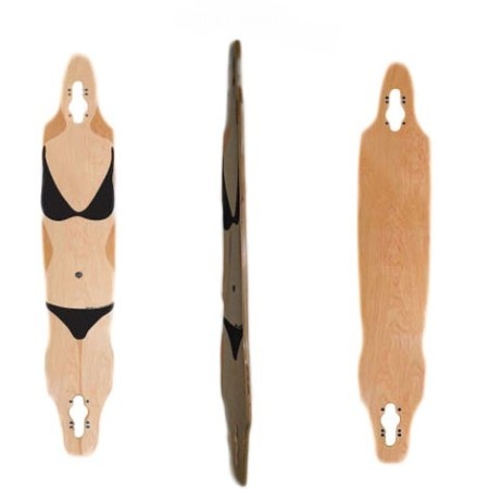 Easy People Longboards Pintail-Drop-Through Lowrider Longboard Deck DT-9-Blank Natural