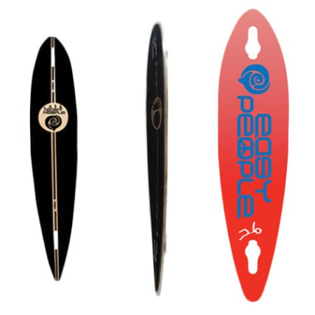 Easy People Longboards Pintail-Drop-Through Lowrider Longboard Deck PDT-0-Push-Positive-Red