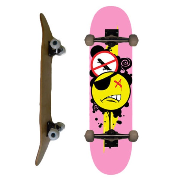 Easy People Skateboards SB-1 Complete Skateboard Decks-Pink-Pirate
