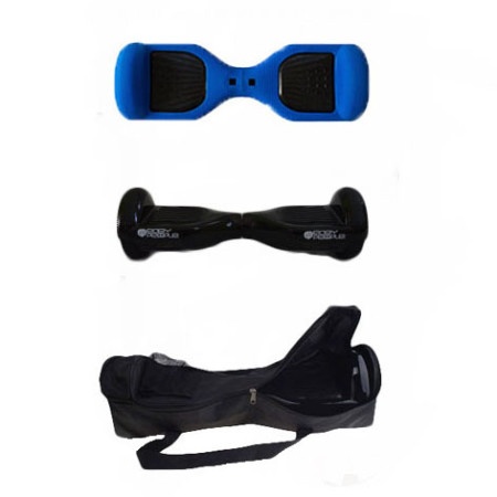 Easy People Hoverboard Black Two Wheel Self Balancing Motorized Scooters With Blue Silicone Case + Bag