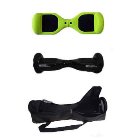Easy People Hoverboard Black Two Wheel Self Balancing Motorized Scooters With Green Silicone Case + Bag