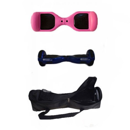 Easy People Hoverboard Blue Two Wheel Self Balancing Motorized Scooters With Pink Silicone Case + Bag