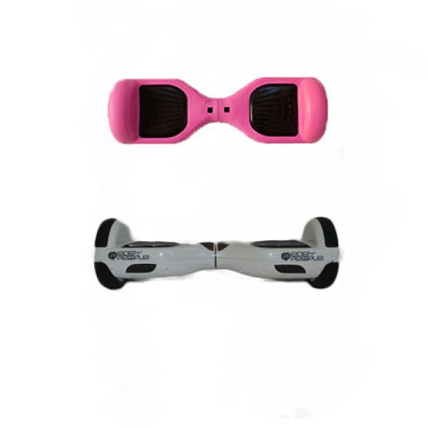 Easy People Hoverboard White Two Wheel Self Balancing Motorized Scooters With Pink Silicone Case