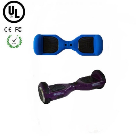 Easy People Hoverboard Purple Two Wheel Self Balancing Motorized Scooter with Blue Silicone