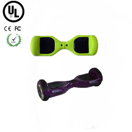 Easy People Hoverboard Purple Two Wheel Self Balancing Motorized Scooter with Green Silicone Case