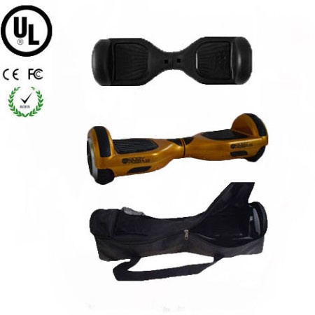 Easy People Hoverboard Gold Two Wheel Self Balancing Motorized Scooter with Black Silicone Case+ Bag
