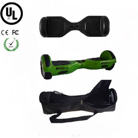 Easy People Hoverboard Green Two Wheel Self Balancing Motorized Scooter with Black Silicone Case + Bag