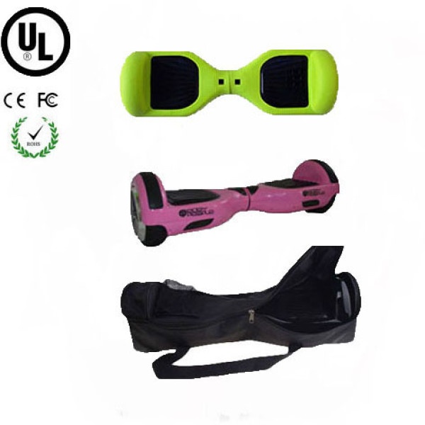 Easy People Hoverboard Pink Two Wheel Self Balancing Motorized Scooter with Green Silicone Case+ Bag