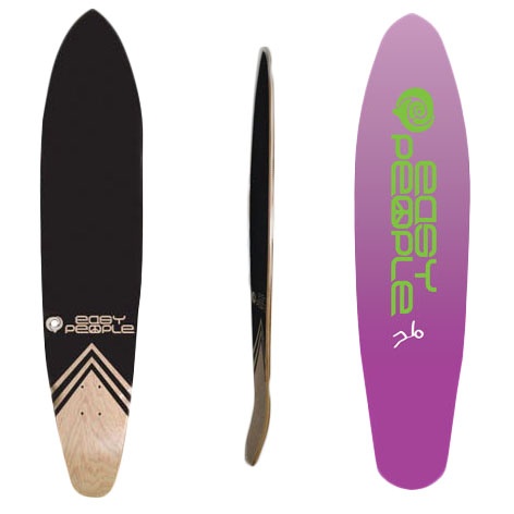 Easy People Longboards Pintail Kicktail Longboard Deck KT-0-Purple Push Positive