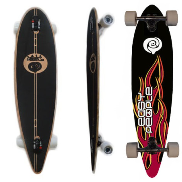 Easy People Longboards Classic Pintail Drop through Lowrider Longboard Complete PDT-0 Hot Stuff 7