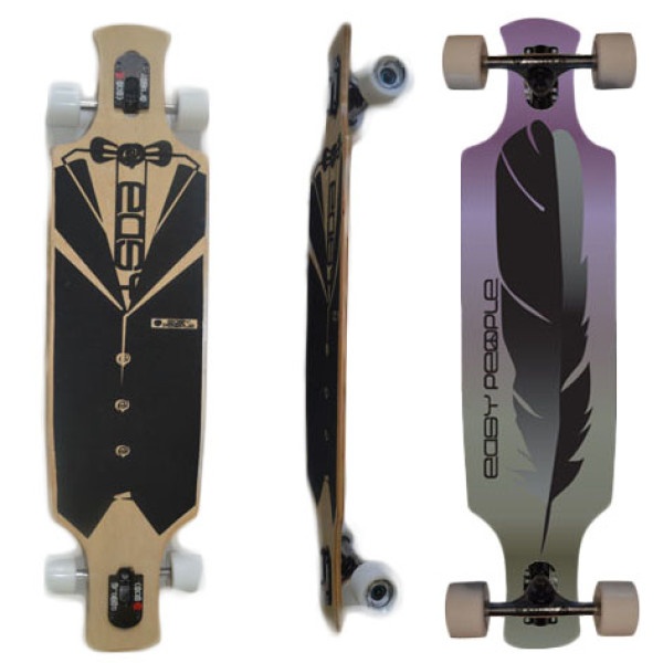 Easy People Longboards Drop Through Lowrider Longboard Complete DT-2-Feather