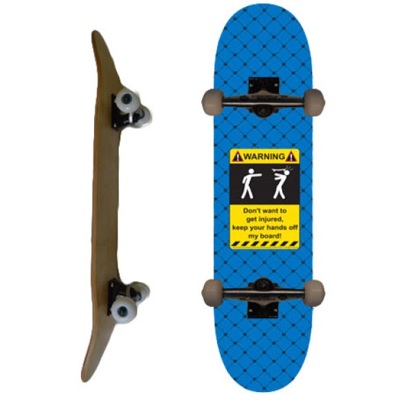 Easy People Skateboards SB-1 Complete Skateboard Decks-Sky-Blue-Injured