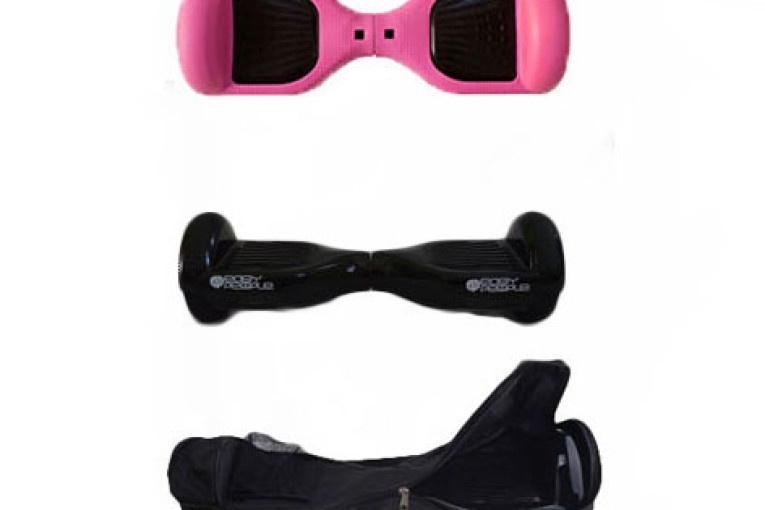 Easy People Hoverboard Black Two Wheel Self Balancing Motorized Scooters With Pink Silicone Case + Bag