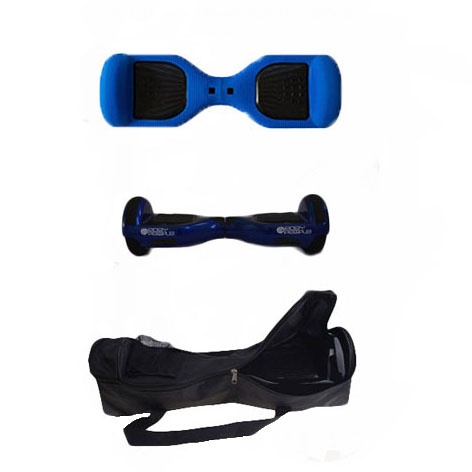 Easy People Hoverboard Blue Two Wheel Self Balancing Motorized Scooters With Blue Silicone Case + Bag