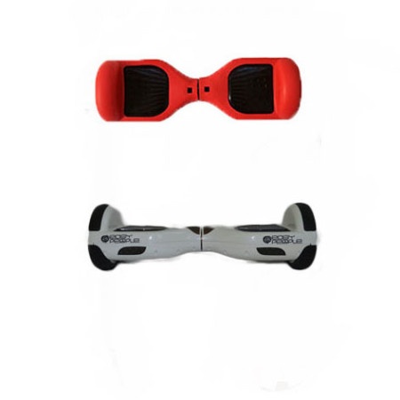 Easy People Hoverboard White Two Wheel Self Balancing Motorized Scooters With Red Silicone Case