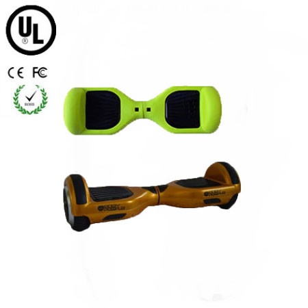 Easy People Hoverboard Gold Two Wheel Self Balancing Motorized Scooter with Green Silicone Case
