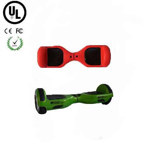 Easy People Hoverboard Green Two Wheel Self Balancing Motorized Scooter with Red Silicone Case
