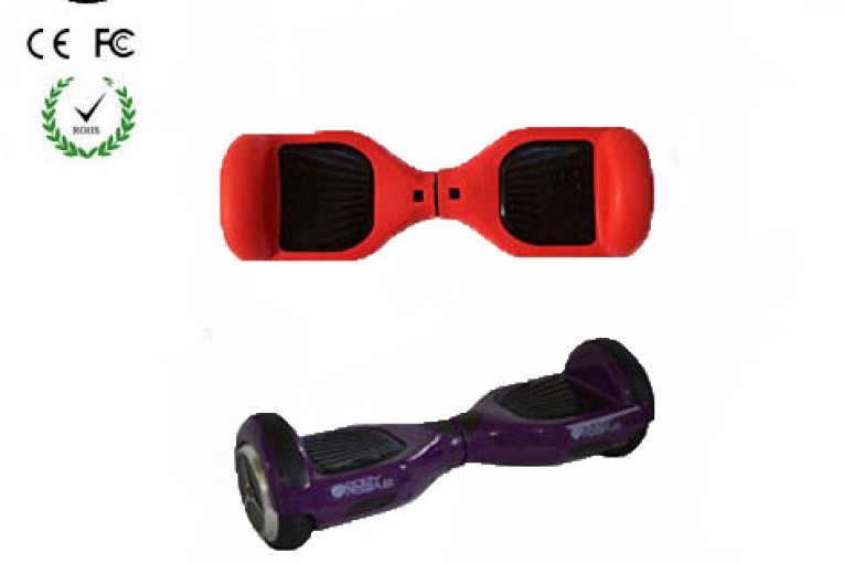 Easy People Hoverboard Purple Two Wheel Self Balancing Motorized Scooter with Red Silicone Case