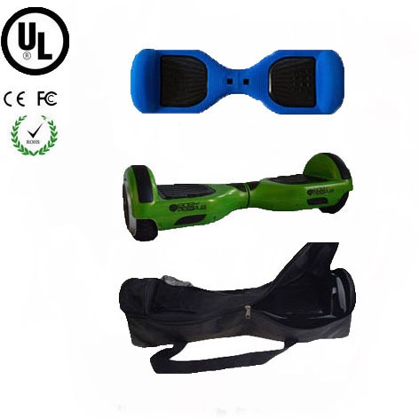 Easy People Hoverboard Green Two Wheel Self Balancing Motorized Scooter with Blue Silicone Case +Bag