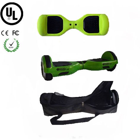 Easy People Hoverboard Green Two Wheel Self Balancing Motorized Scooter with Green Silicone Case + Bag