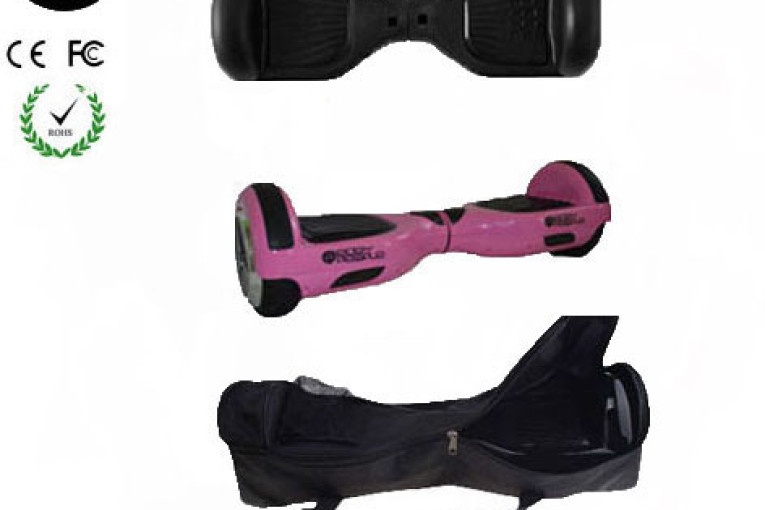 Easy People Hoverboard Pink Two Wheel Self Balancing Motorized Scooter with Black Silicone Case + Bag