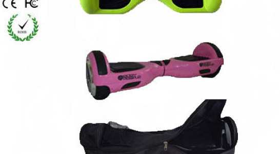 Easy People Green Pink Hoverboard Combo Green Skin ( Silicone case) + Pink Hoverboard + Bag